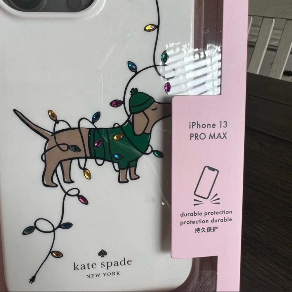 🐾Kate Spade🐾⛄️🎅🏻🎄DACHSHUND iphone Case 13 Pro Max - Picture 9 of 11